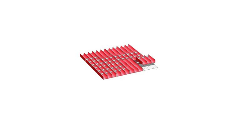 1084852104 Set Mulden BxT 612x612mm FH 50mm 16 Muldenteile, 60 Muldenwände