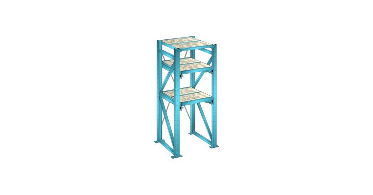 Grundregal BxTxH 890x860x2000mm 1 Festrahmen, 2 Auszugrahmen 1000kg RAL 5012