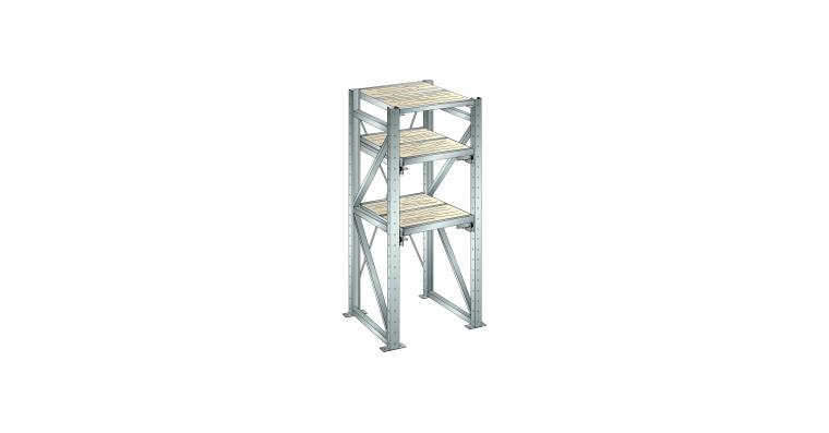 Grundregal BxTxH 890x860x2000mm 1 Festrahmen, 2 Auszugrahmen 1000kg RAL 7035