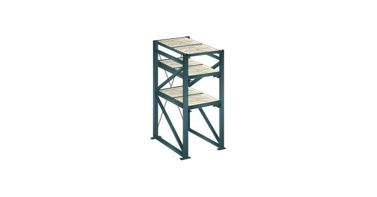 Grundregal BxTxH 890x1260x2000mm 1 Festrahmen, 2 Auszugrahmen 800kg RAL 7016