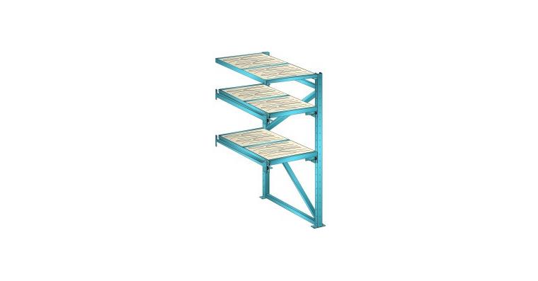 Anbauregal BxTxH 890x1260x2000mm 1 Festrahmen, 2 Auszugrahmen 800kg RAL 5012