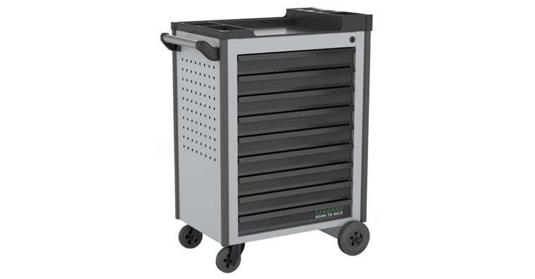 Workshop trolley 9 drawers HxWxD 925 x 645 x 425 mm, RAL7035/7016
