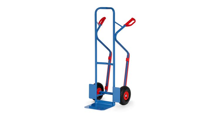 1081310403 Steel tube trolley load cap. 200kg air tyres shovel LxW 250x320 mm RAL 5007