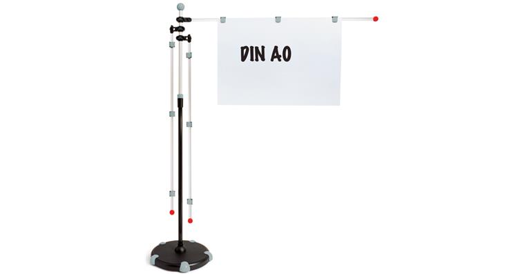 Planhalter Mobil mit 3 Aluminium-Schwenkarmen DIN A0 und je 3 Magnetclips
