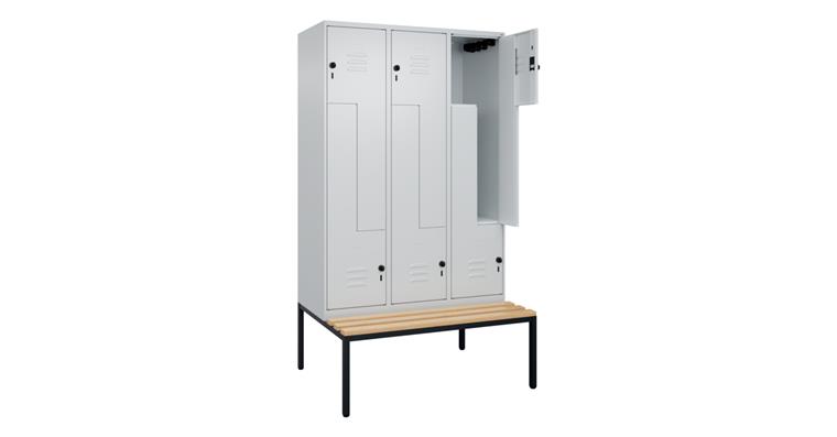 Z-Spind Classic PLUS, Bank, 6 Fächer, 2120x1200x815mm RAL 7035/7035