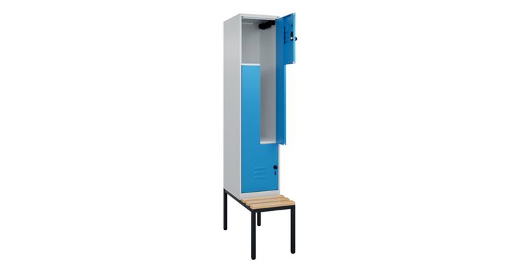 Z-Spind Classic PLUS, Bank, 2 Fächer, 2120x400x815mm RAL 7035/5012