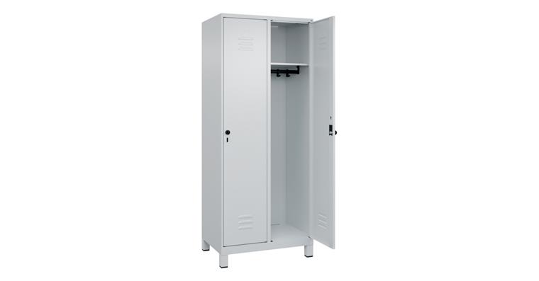 Spind Classic PLUS, Füße, 2 Abteile, 1950x800x500mm RAL 7035/7035