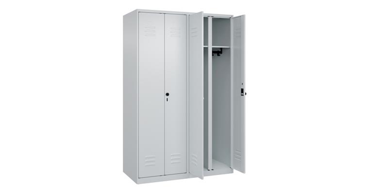 Schwarz-Weiß-Spind Classic PLUS, für 2 Personen, 1850x1200x500mm RAL 7035/7035