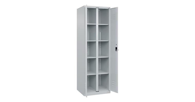 Wäsche-Spind Classic PLUS, 2 Abteile, 1850x600x500mm RAL 7035/7035
