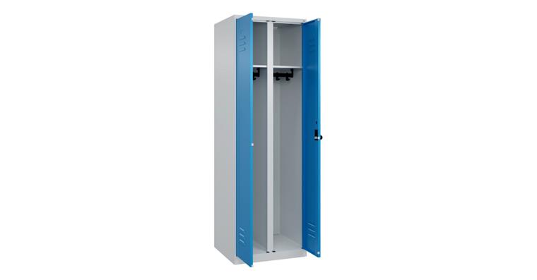 Schwarz-Weiß-Spind Classic PLUS, für 1 Person, 1850x600x500mm RAL 7035/5012