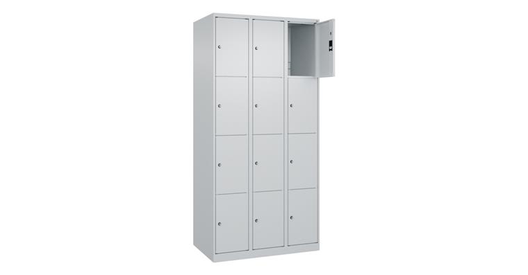 Schließfachschrank Classic PLUS, 12 Fächer, 1850x900x500mm RAL 7035/7035