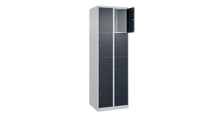 Schließfachschrank Classic PLUS, 8 Fächer, 1850x600x500mm RAL 7035/7016