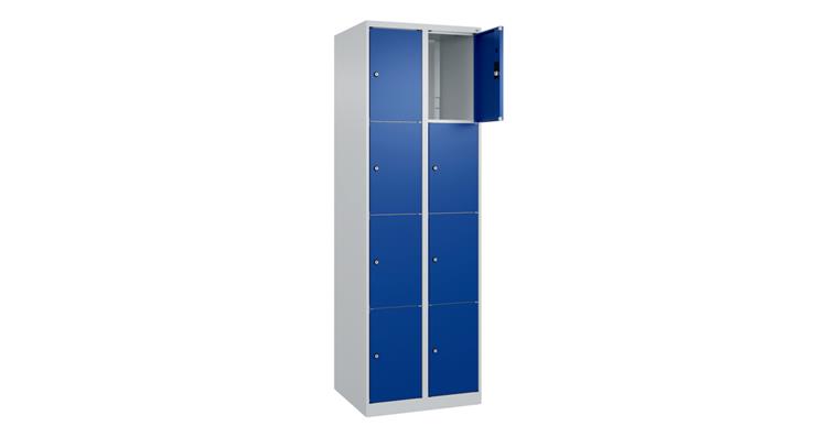 Schließfachschrank Classic PLUS, 8 Fächer, 1850x600x500mm RAL 7035/5010