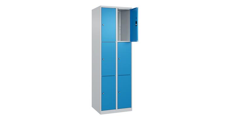 Schließfachschrank Classic PLUS, 6 Fächer, 1850x600x500mm RAL 7035/5012