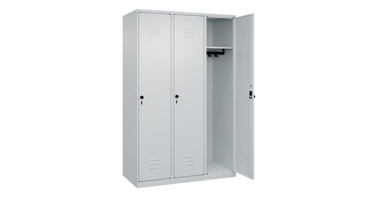 Spind Classic PLUS, 3 Abteile, 1850x1200x500mm RAL 7035/7035