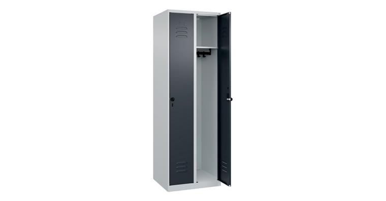 Spind Classic PLUS, 2 Abteile, 1850x600x500mm RAL 7035/7016