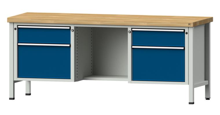 1082086401 Kastenwerkbank 2000x700x850mm 4 Schubladen mit Sitzer BMP 7035/5010