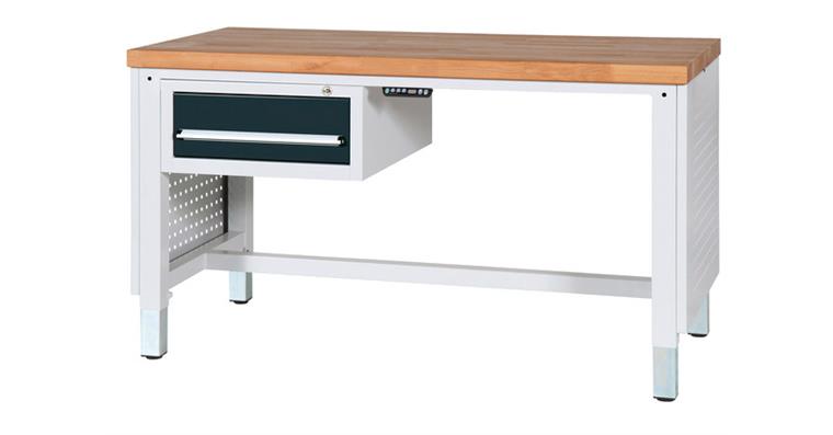 Werkbank H740-1040xB2000xT700 mm Höhenverstellung elektrisch 2x Schublade