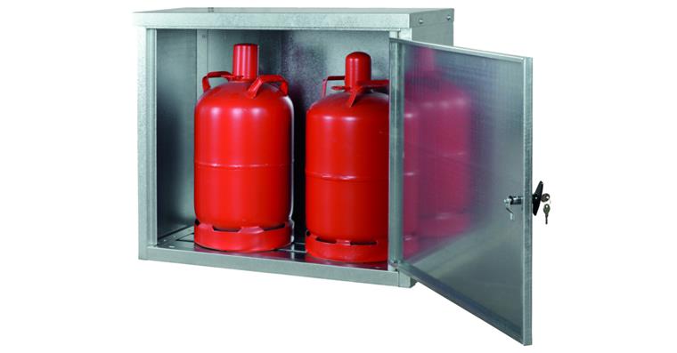 Kleingasflaschenschrank, K-GFS 12, Kapazität für 2 Stück 11 kg Gasflaschen