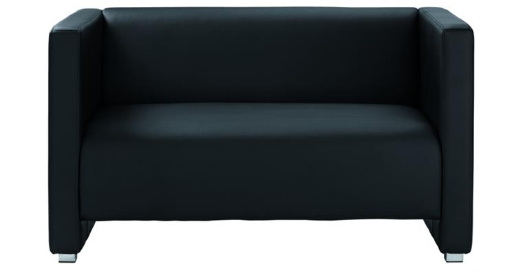 Sofa Basic Plus H700xB1250xT700 mm Sitzhöhe 420 mm Kunstleder schwarz