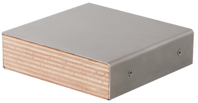 Arbeitsplatte Buche Multiplex mit Edelstahlabdeckung 2000x750x40mm