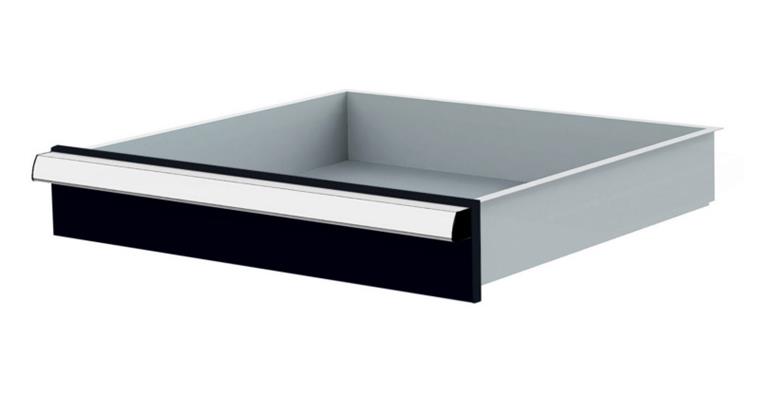 1084433107 Lizzard Schublade Vollauszug 80kg Tragkraft, B500x450mm, Front 100mm, RAL 7016