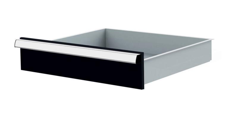 Lizzard Schublade Vollauszug 80kg Tragkraft, B500x450mm, Front 125mm, RAL 7016