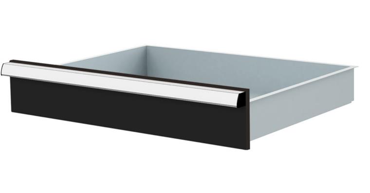 1084434110 Lizzard Schublade Vollauszug 80kg Tragkraft, B600x450mm, Front 125mm, RAL 7016