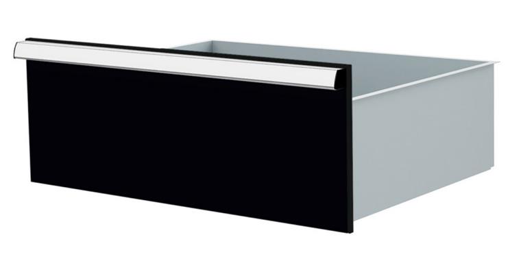 Lizzard Schublade Vollauszug 80kg Tragkraft, B600x450mm, Front 250mm, RAL 7016