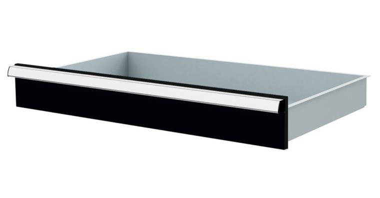 1084435110 Lizzard Schublade Vollauszug 80kg Tragkraft, B800x450mm, Front 125mm, RAL 7016