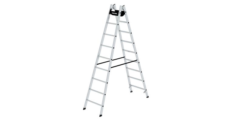 Aluminium-Stehleiter 2x9 Sprossen Arbeitshöhe 3,80 m Leiterlänge 2,70 m