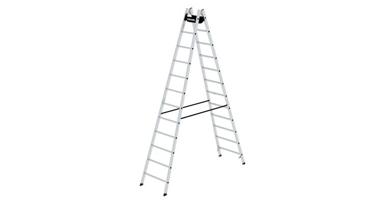 Aluminium step ladder 2x12 rungs working height 4.80 m ladder length 3.51 m