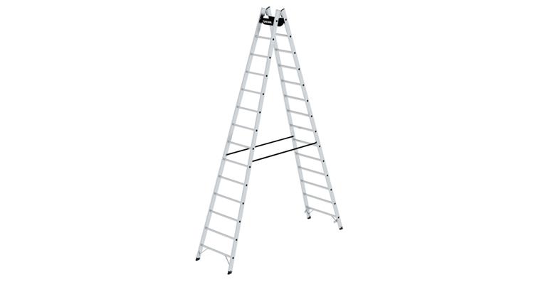 1085856210 Aluminium-Stehleiter 2x14 Sprossen Arbeitshöhe 5,30 m Leiterlänge 4,07 m