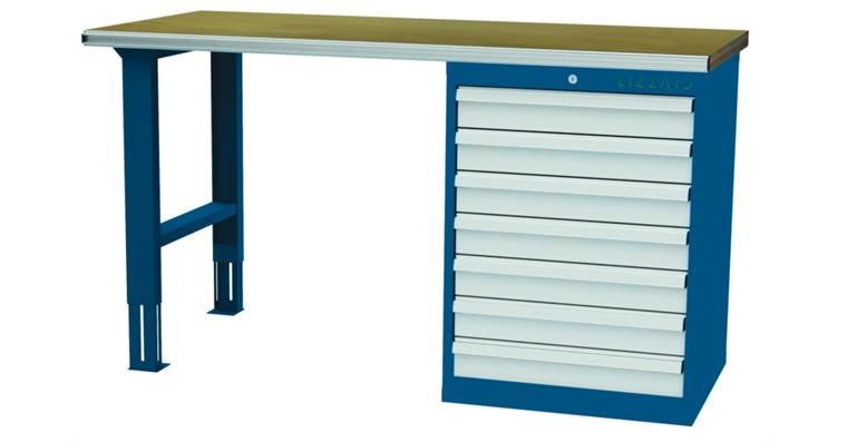 Lizzard Reihenwerkbank 7 Schubladen 1 Gehäuse B1500xT750xH860mm RAL5010/7035