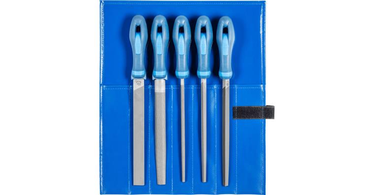Werkstattfeilen-Satz 5-tlg. Rolltasche 200mm Hieb 1 grobe Zerspanung/Schruppen