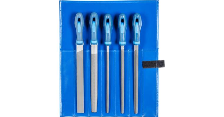 Werkstattfeilen-Satz 5-tlg. mit Heft in Rolltasche 250mm Hieb 2 zum Schruppen/Schlichten