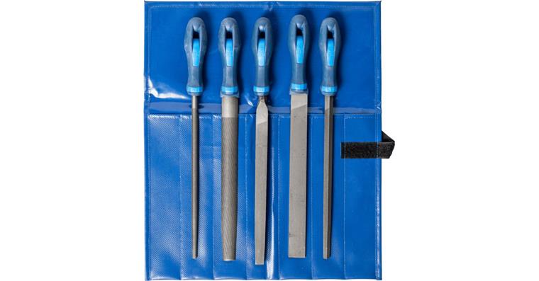 Werkstattfeilen-Satz 5-tlg. Rolltasche 250mm H3 Feinbearbeitung/Schlichten