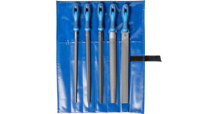 Werkstattfeilen-Satz 5-tlg. Rolltasche 300mm Hieb 1 grobe Zerspanung/Schruppen