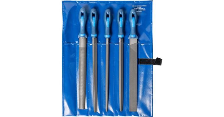Werkstattfeilen-Satz 5-tlg. mit Heft in Rolltasche 300mm Hieb 2 zum Schruppen/Schlichten