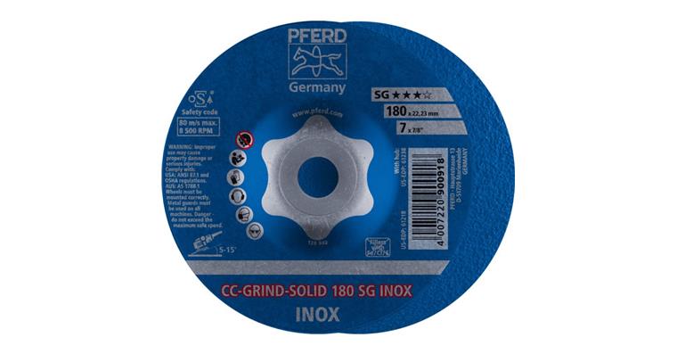 Grinding disc, power line, CC-GRIND-SOLID, SG INOX, 180 mm
