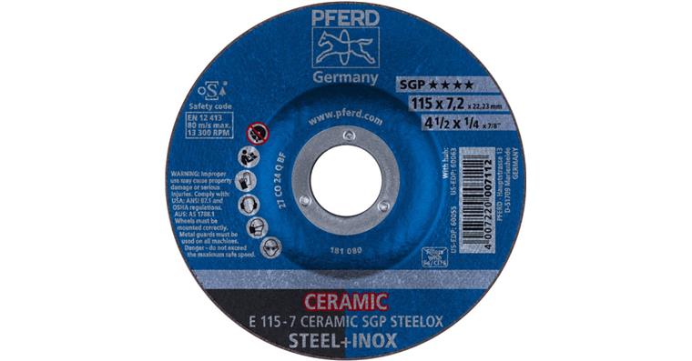 Schruppscheibe SG STEELOX CERAMIC E 115x7,2x22,23 mm