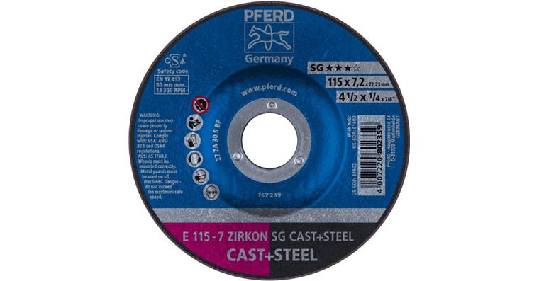 1001436754 Schruppscheibe SG CAST+STEEL ZIRKON E 115x7,2x22,23 mm
