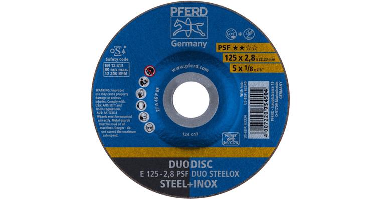 Combination sanding disc depressed centre univ. line PSF DUO STEELOX 125x2.8mm