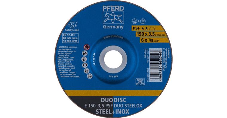 1001440595 Trenn-/Schleifscheibe DUODISC PSF DUO STEELOX gekröpft 150x3,5x22,23 mm