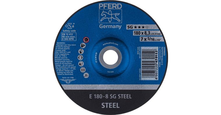 Grinding disc, depressed centre, power line, SG STEEL, dia. 178x8 mm