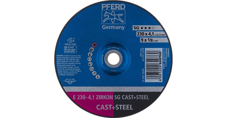 Schruppscheibe SG CAST+STEEL ZIRKON E 230x4,1x22,23 mm