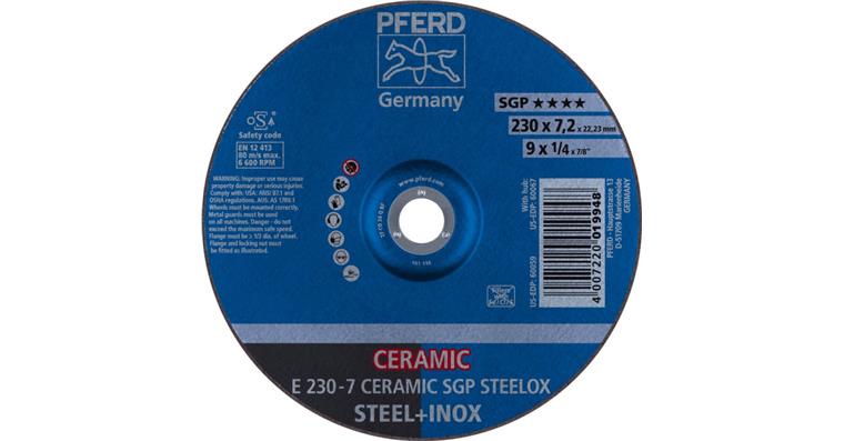 Schruppscheibe SG STEELOX CERAMIC E 230x7,2x22,23 mm