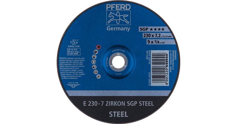 Schruppscheibe SGP STEEL ZIRKON E 230x7,2x22,23 mm