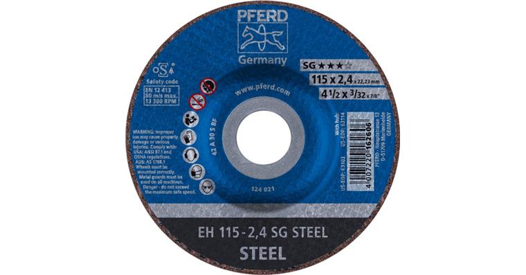 Free-hand cutting disc depressed centre univ. line SG STEEL grit 30 115x2.4mm