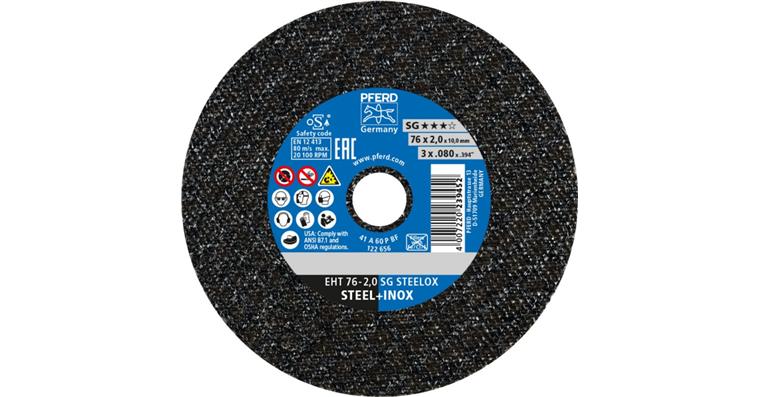 Klein-Trennscheibe SG STEELOX gerade EHT 76x2,0x10 mm